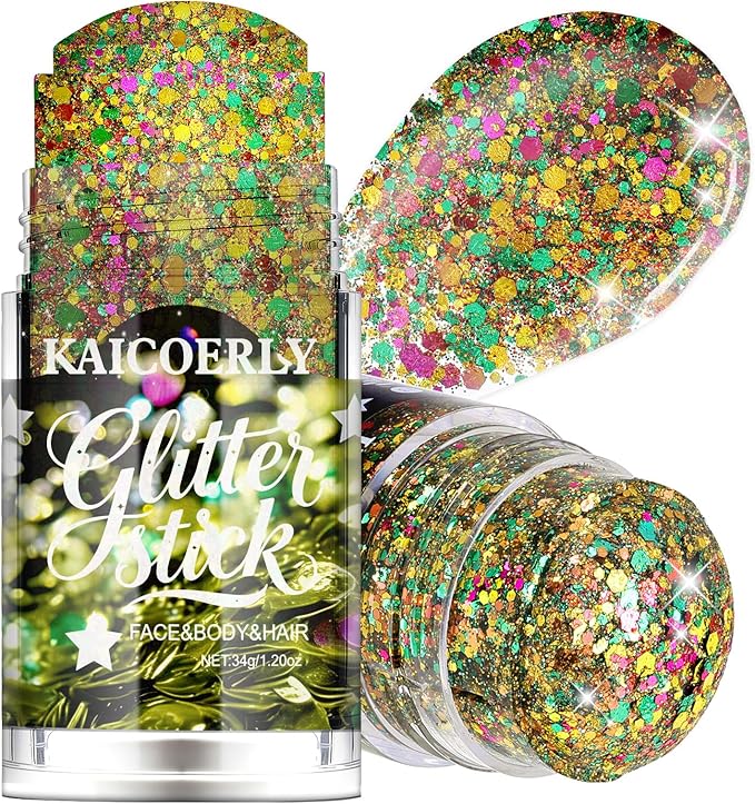Mardi Gras Body Glitter Gel, Mardi Gras Outfit Body Glitter for Face Body Hair, Chameleon Color Changing Glitter Gel for Rave Party Mermaid Sequins Festival Accessories Shimmer Makeup #13