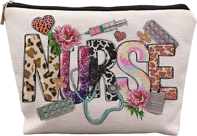 uinwk Western Nurse Makeup Bag, Nurse Gifts for Women, Nurse Appreciation Gifts, Registered Nurse RN Gifts, Nurse Practitioner Gifts for Women Cosmetic Bag, Nurse Graduation Gifts, Nurse Makeup Pouch