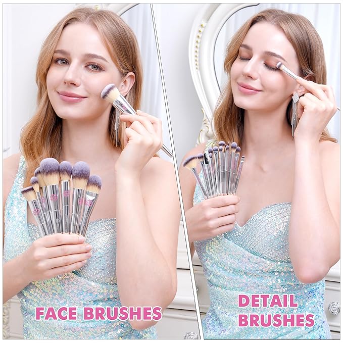 Bueart Design Christmas Gift 26Pcs Pro Makeup Brushes Set with Ultra Soft Dense Hair,Premium Quality Professional Make up Brushes For Foundation,Contour,Blush,Powder Makeup
