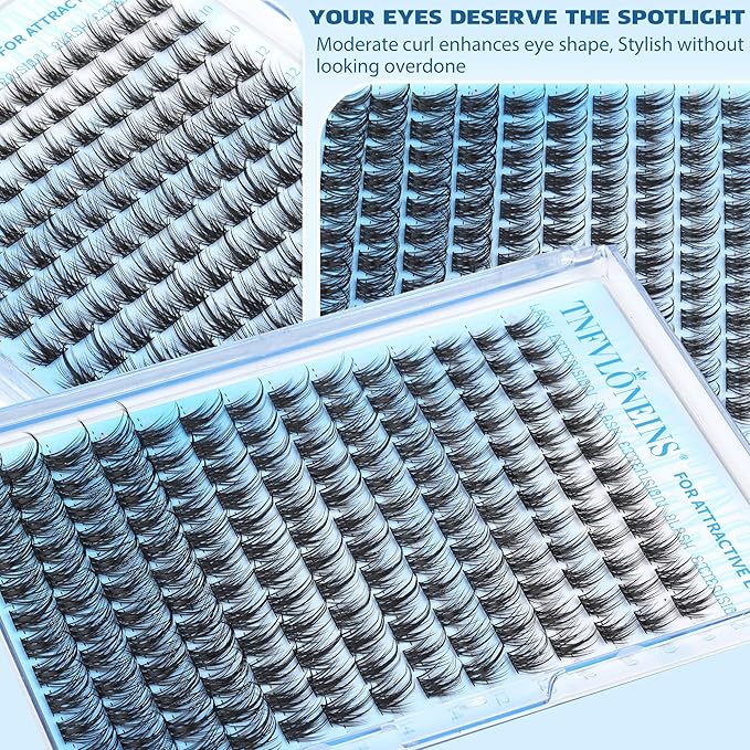 Wispy Lash Clusters Manga Cluster Eyelash Extensions DIY Individual Lashes Clusters with Spikes Natural Eyelash Clusters Fairy Cluster Lashes 168Pcs Eye Lash Clusters by TNFVLONEINS