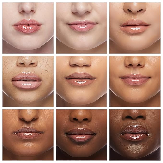 Big Brush Head Hydrating Lip Glow Oil Plumping Lip Tint, Hydrating Lip Gloss Tinted Lip Balm Transparent Lip Care, Long Lasting Nourishing Non-sticky Fresh Texture (Raspberry)