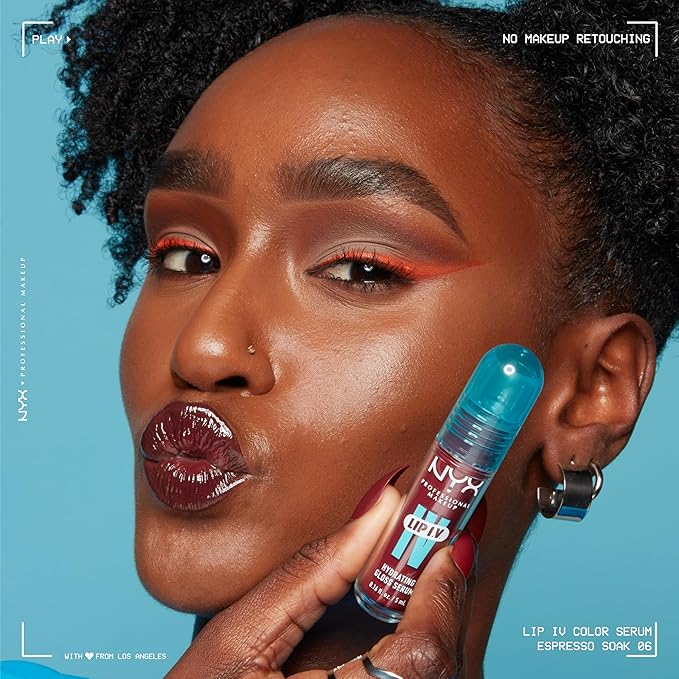 NYX PROFESSIONAL MAKEUP Lip IV Hydrating Glossy Lip Stain with 12HR Hydration - Bubblegum Burst (Pink)