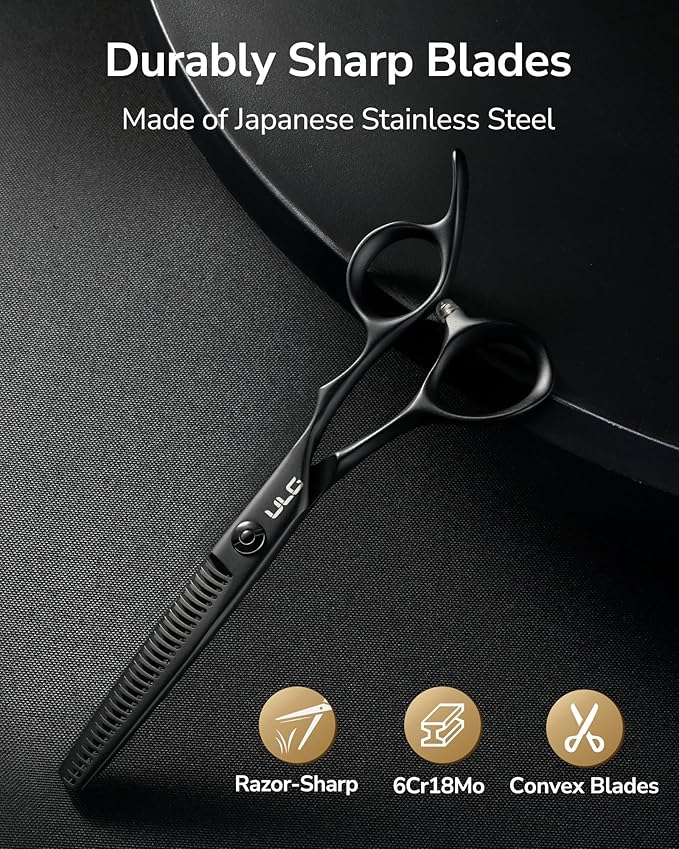 ULG Texturizing Shears – Professional Stainless Steel, 30-Teeth Thinning Scissors, Teflon Coated, Deer Tooth Blades for Precise Thinning and Layering, Ideal for Stylists and Barbers