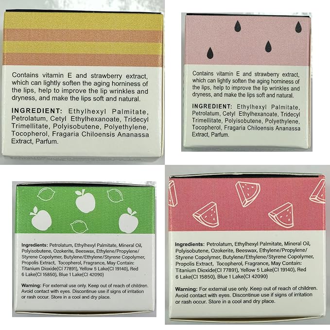 4 PCS Bee Lip Balm Lip Hydrating