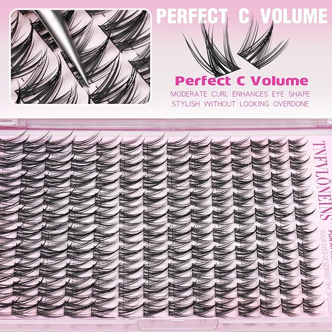 Wispy Lash Clusters Manga Cluster Eyelash Extensions Natural Fairy Eyelash Clusters 140Pcs Individual Lashes Clusters CC Curly Spiky Lash Extension by TNFVLONEINS