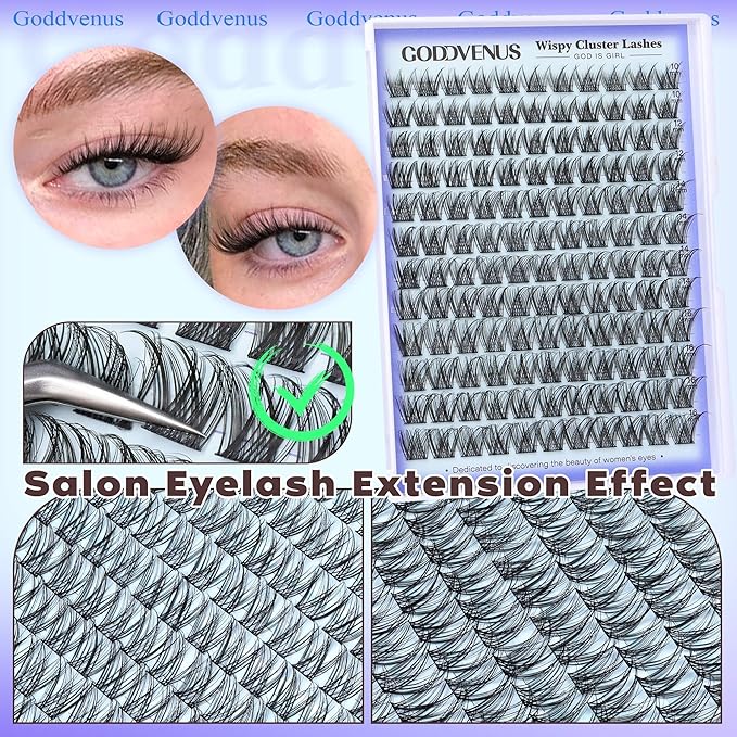 Natural Lash Clusters Kit for DIY Lash Extension 3 in 1 Eyelash Clusters Kit Wispy Individual Lashes C Curl Cluster Eyelash Extensions kit with 132pcs10-16mm
