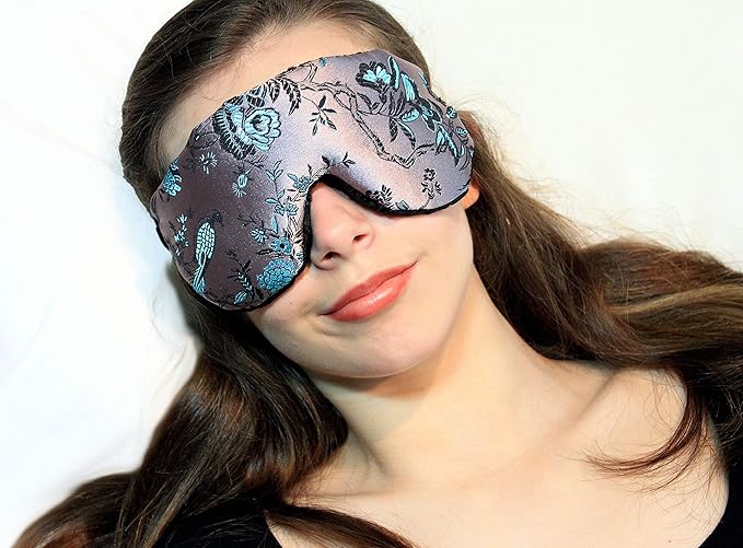 Candi Andi Handmade Weighted Sleep Eye Mask Yoga Pillow - Flax Seed Fill - Lavender Scented - Birds in Paradise - TEMFL-BP