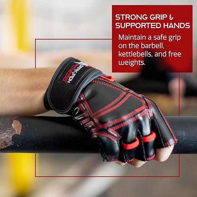 Work Out Gloves for Weight Lifting - Top Men and Womens Weightlifting Gym Glove for Barbell Exercise Workouts - Extra Soft Protective Grips for Comfortable Workout Grip with Lock In Wrist Wrap