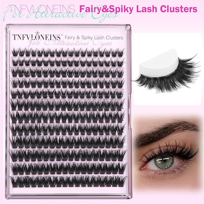 TNFVLONEINS Lash Clusters Wispy Eyelash Clusters Spiky Cluster Eyelash Extensions DIY Individual Lashes Natural Eye Lashes Cluster 10-16MM Lash Extension