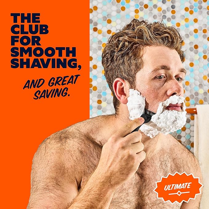 Dollar Shave Club | Ultimate Set | 4 Swift Rinse Refill Cartridges, 1 Handle, 1 Prep Scrub 3 ounce, 1 Shave Cream 6 ounce, 1 Post Shave Dew 3.4 ounce