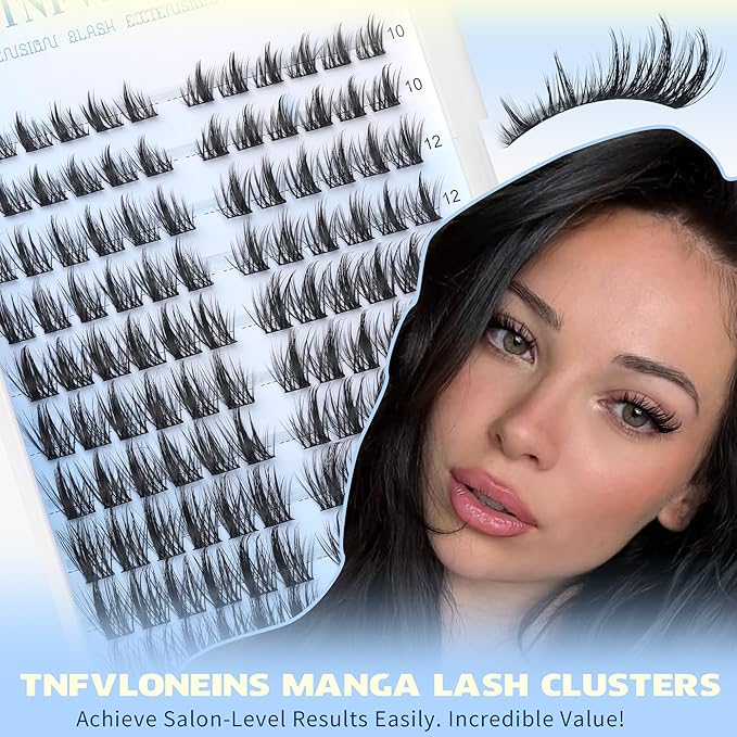 Manga Lash Clusters with Spikes Wispy Cluster Eyelash Extensions Natural Fairy Eyelash Clusters Anime Individual Lashes Extension C Curly Eyelashes Cluster by TNFVLONEINS
