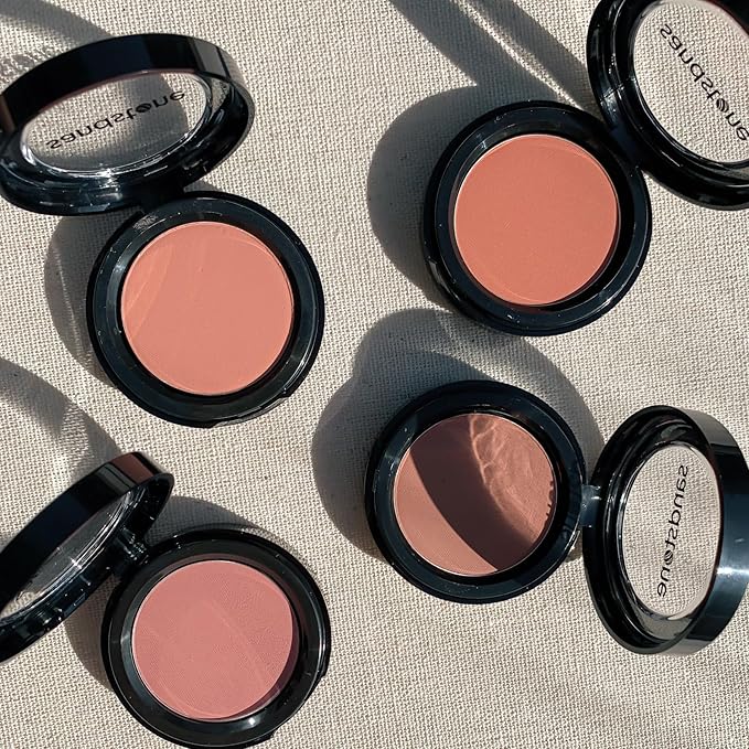 Sandstone Scandinavia Hypoallergenic Pressed Powder Blush – Smooth & Blendable – Lightweight, Long-Lasting – Vegan – Nude Brown