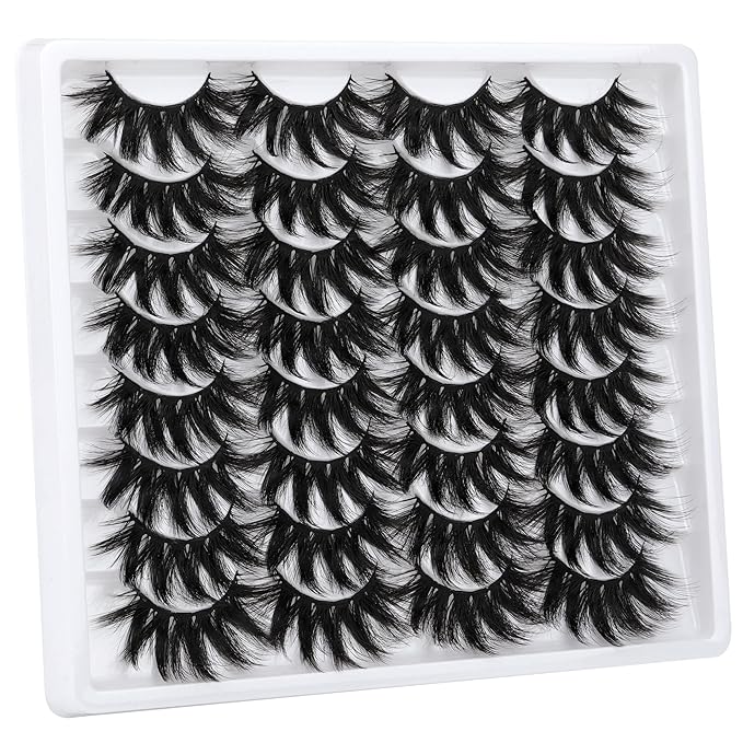 ALICROWN Dramatic Eyelashes Thick Mixed False Lashes Lightweight Handmade Soft Volume 16 Pairs Faux Mink Lashes Pack