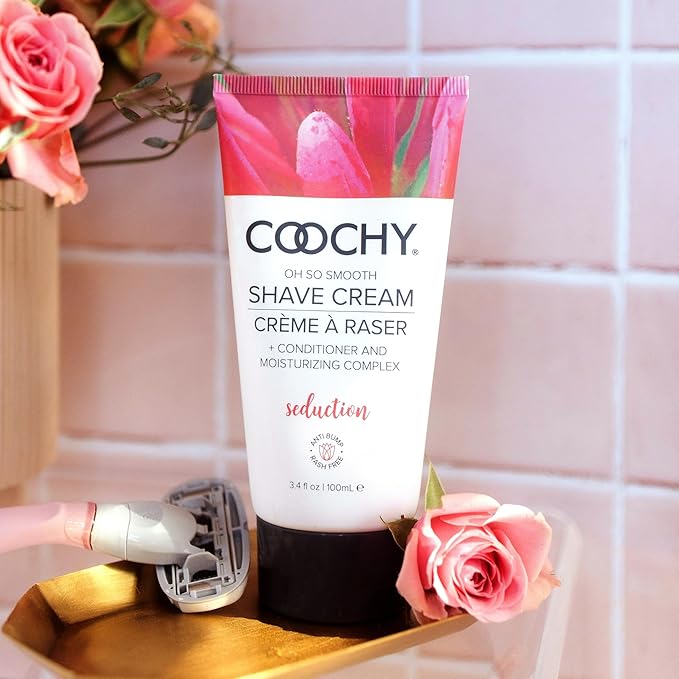 Coochy Shave Cream - Moisturizing Shave Lotion - Gentle Intimate Shaving Cream - For Bikini Area, Underarms, Legs & More - Rash-Free, Hydrating Formula - Seduction - 12.5 oz