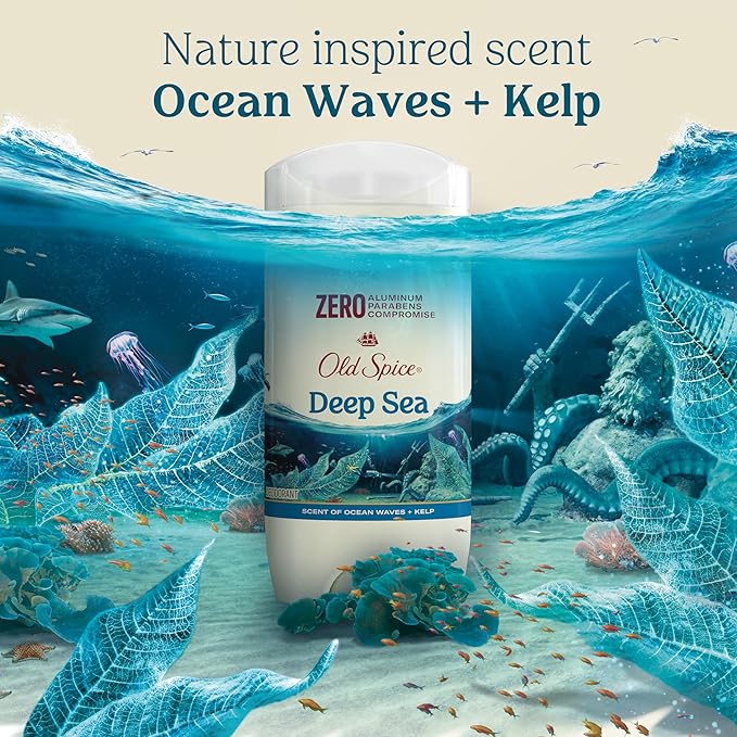 Old Spice Deodorant for Men, Aluminum-Free, Deep Sea Scent with Ocean Elements, 3 oz (Pack of 3)