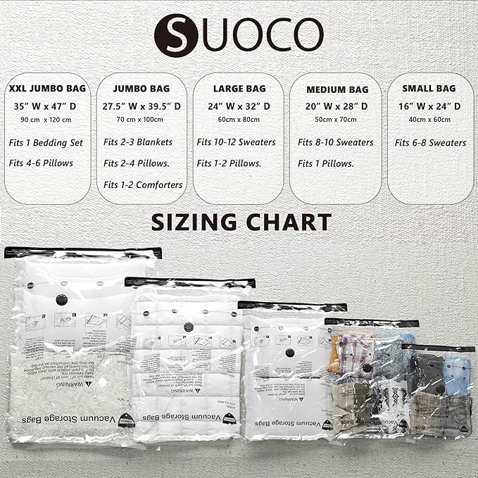 8 Pack Vacuum Storage Bags, Compression Packing Seal Space Saver Cubes for Clothing Bedding Blankets Pillows
