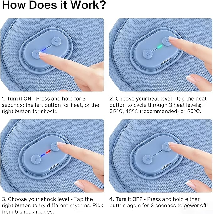 Menorelief Eye Mask, Menorelief Under Eye Mask with Massage Travel Case, Light Blocking 3D Sleeping Eyes Masks with Adjustable Heat, Better Sleep, Men & Women (Blue)