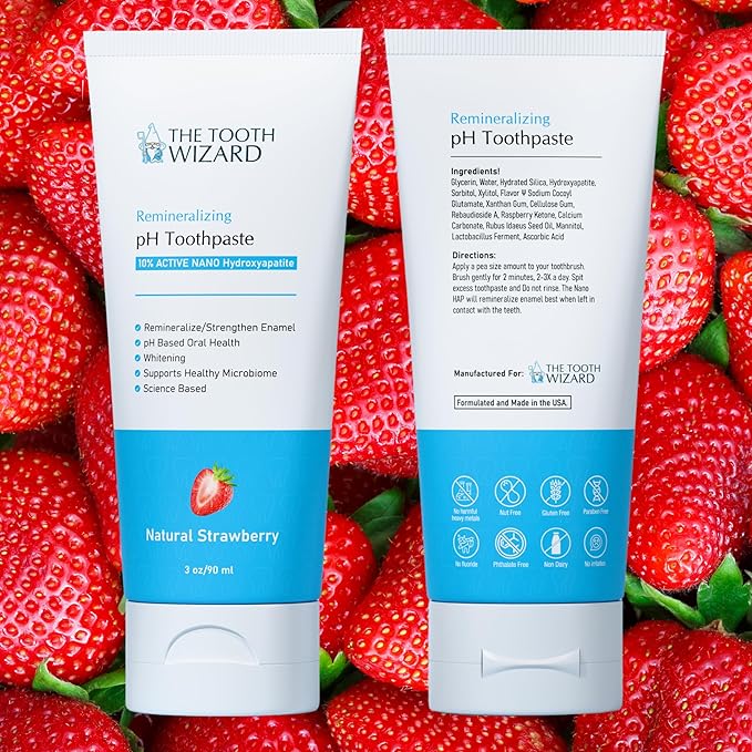 pH Balancing Toothpaste | Natural Strawberry Flavor | Fluoride-Free | SLS-Free | Gentle Whitening | Supports Healthy Oral Microbiome | 3 oz