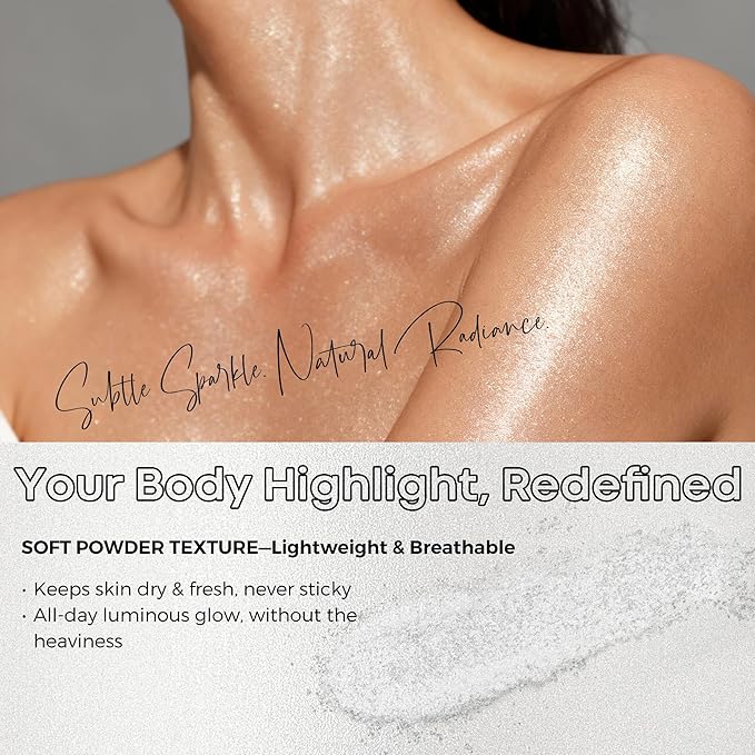 BEPHOLAN Highlighter Powder,High Gloss Glitter,Sparkling Powder Makeup for Face and Body - High-Pigment Shimmer Makeup, Long-Lasting & Buildable（Starlight Mist 10g）