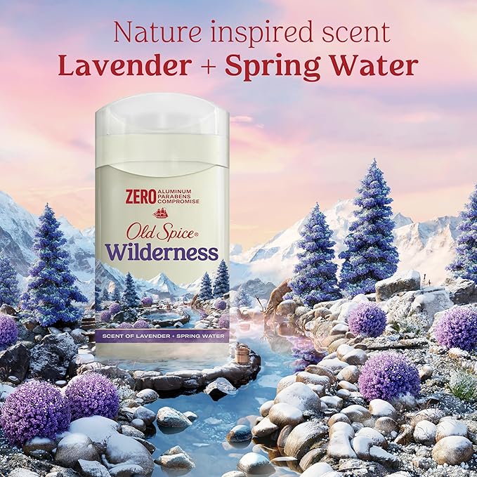 Old Spice Men's Deodorant Aluminum-Free Wilderness with Lavender, 3oz (Pack of 3)
