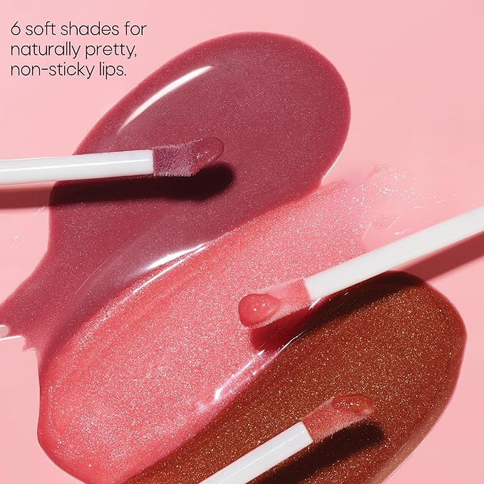 Almay Color & Care Hydrating Lip Gloss, Soft Natural Hues, Prebiotic Complex, Hyaluronic Filling-Sphere Technology, 600 Lunar Blush, 0.1 Fl Oz