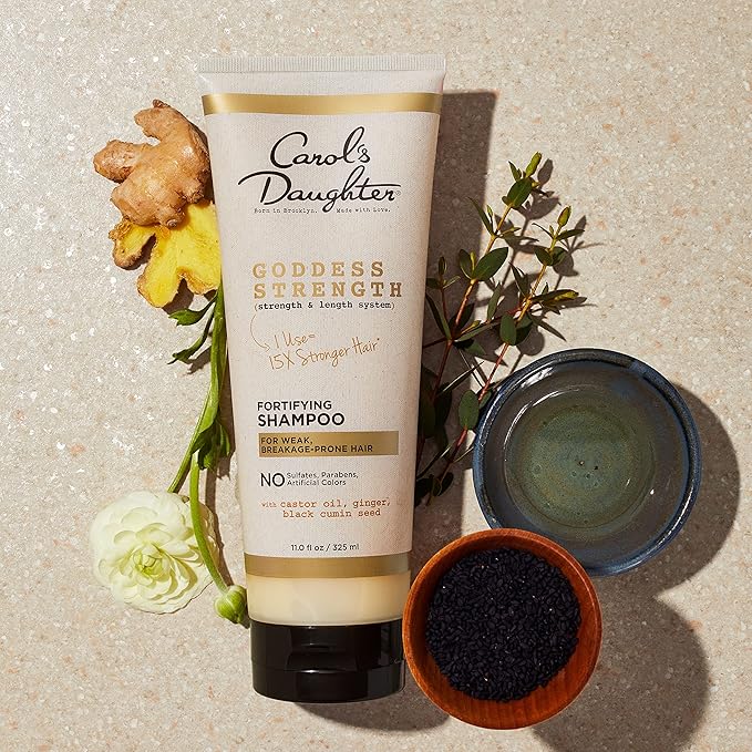 Carol's Daughter Goddess Strong Bundle: Hair Care Kit with Shampoo, Conditioner, Leave-In Treatment and Scalp Oil, 4 Items