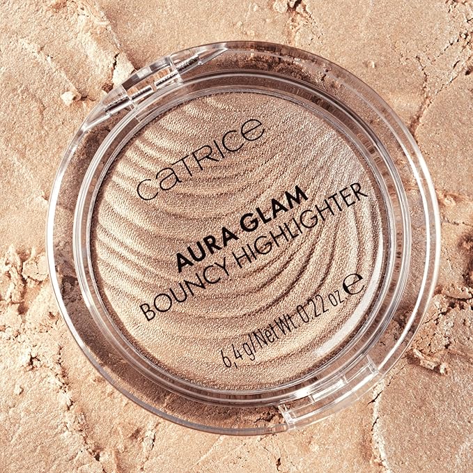 Catrice Aura Glam Bouncy Highlighter | Cream-to-Powder Glow with 3D Shimmer | Buildable, Luminous Finish | Multi-Use Highlighter for Face, Eyes & Lips (010 Moonlit Sand)