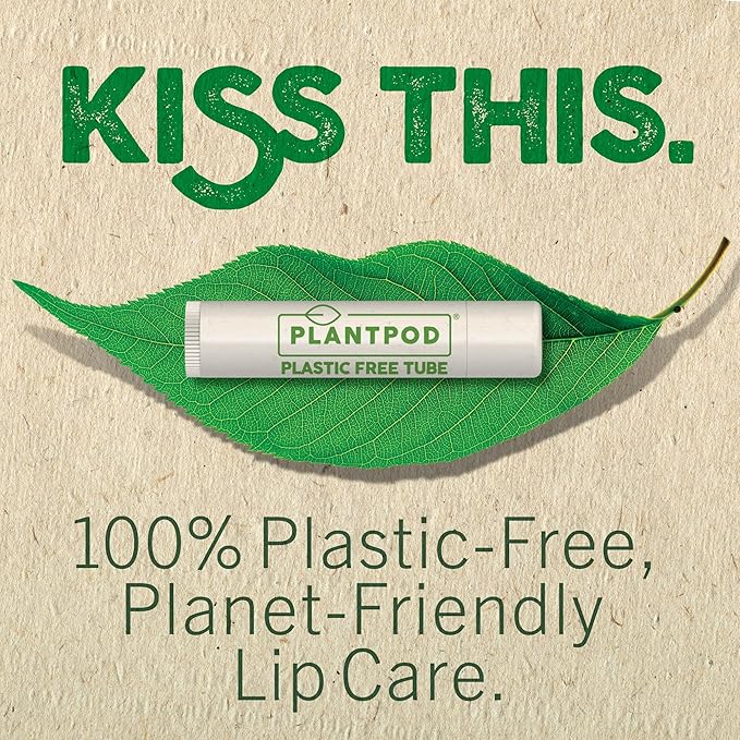 Eco Lips Bee Free Variety Pack Vegan Lip Balm | Candelilla Wax, Cocoa Butter & Coconut Oil Lip Care. Soothe & Moisturize Dry, Chapped Lips - 100% Plastic-Free Plant Pod Packaging - Made in USA