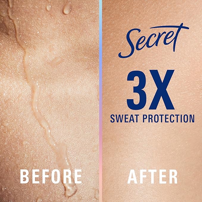 Secret Clinical Strength Antiperspirant Deodorant for Women, 100hr Sweat & Odor Protection, 3X Stress Protection with Pro-Hyaluronic Acid, Ph Balancing Minerals, Clear Gel, Clear Aloe Scent, 2.6 oz