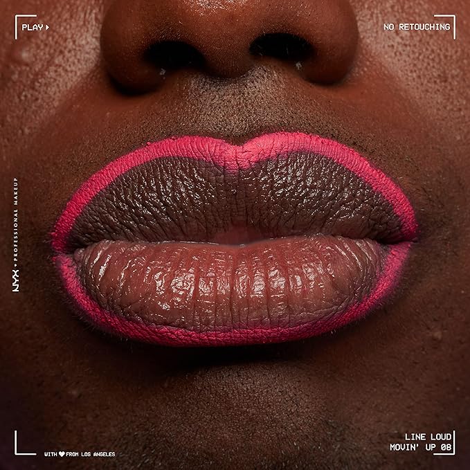NYX PROFESSIONAL MAKEUP Line Loud Lip Liner, Longwear and Pigmented Lip Pencil with Jojoba Oil & Vitamin E - Movin' Up (Bright Pink Peach)
