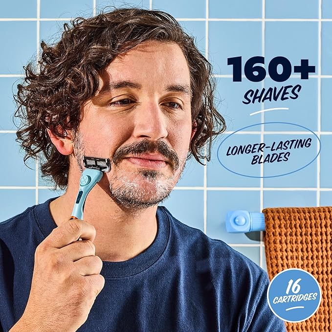 Dollar Shave Club | 6 Blade Razor Refills (16 Pack) | 6 Stainless Steel Blades for a Close & Comfortable Shave