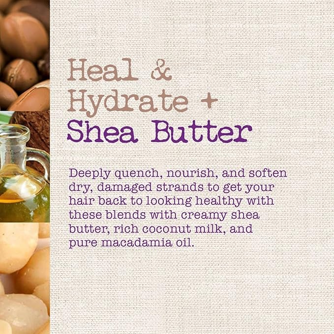 Maui Moisture Heal & Hydrate + Shea Butter Shampoo & Conditioner Bundle, Hair Care Set with Shea Butter & Aloe Vera for Dry, Damaged Waves & Curls, Silicone-Free, Two Pack, 2 x 13 fl. oz