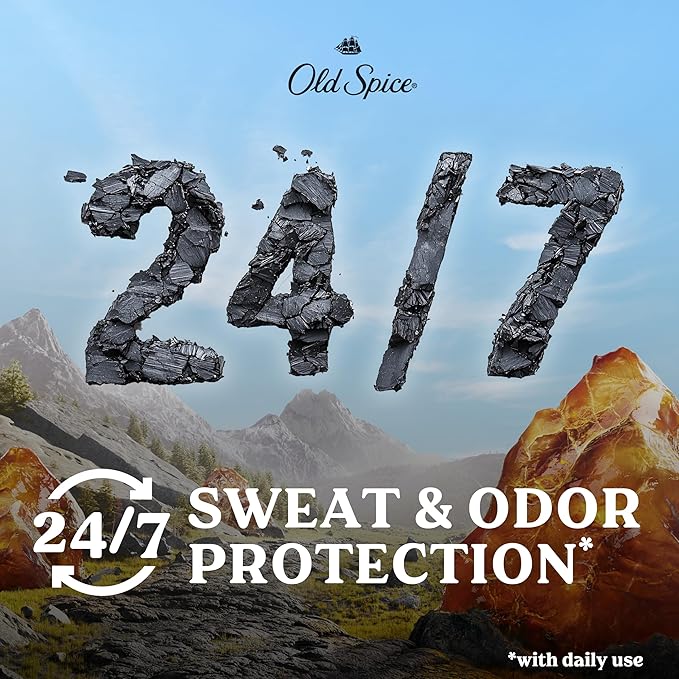 Old Spice Men's Antiperspirant & Deodorant Volcano with Charcoal, 48 Hr Odor Protection, 2.6oz (Pack of 3)