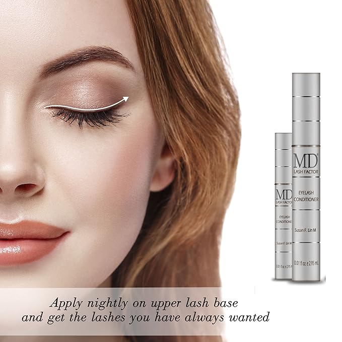 MD Lash Factor Eyelash Conditioner Advanced Lash Enhancing Serum for Longer Thicker Fuller Looking Lashes Cruelty-Free for Sensitive Eyes 0.05 fl oz Trial Size