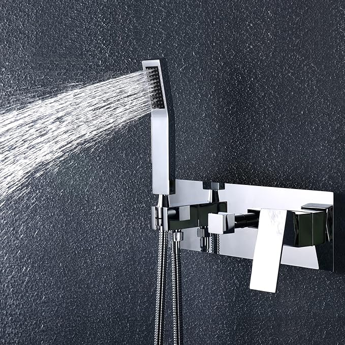 SUMERAIN Rainfall Shower System with Handheld Shower Head, Pressure Balancing Shower Mixer Valve Chrome Finish