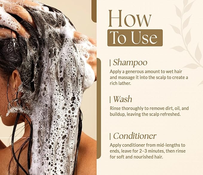 Biotin Shampoo and Conditioner Set with Rice Water & Rice Protein | Sulfate Free Hair Growth & Thickening Set for Thinning Hair for Men & Women 16 floz each - SOULSPA PURE
