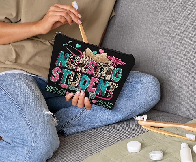 uinwk Nursing Student Makeup Bag, Nursing Student Gifts, Nursing Student Essentials, Future Nurse Gifts, Nurse Appreciation Gifts, Nurse Accessories, Nurse Graduation Gifts Cosmetic Bag Makeup Pouch