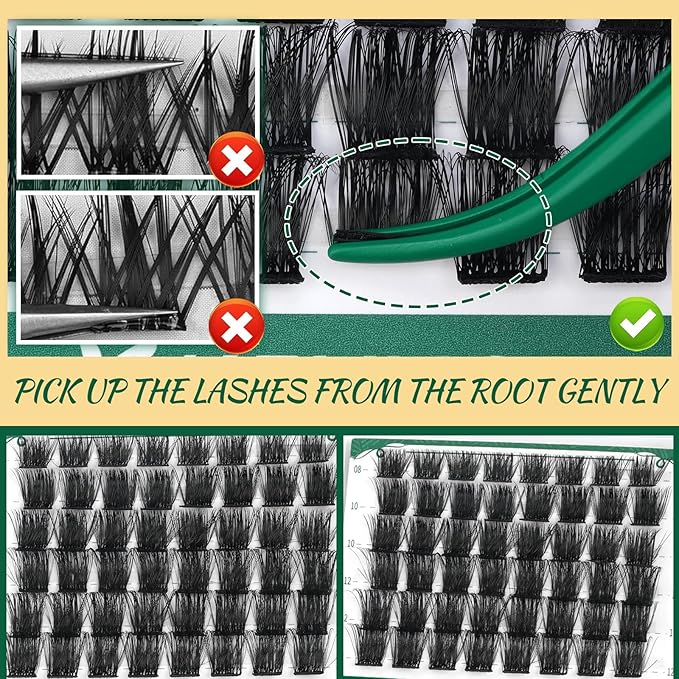 Lash Clusters 96pcs Cluster Lashes D Curl 8-18MIX DIY Lash Extensions Eyelash Clusters KEYYOU Volume Wispy Individual Lashes Soft&Comfortable Easy DIY at Home(Y04,D-8-18MIX)