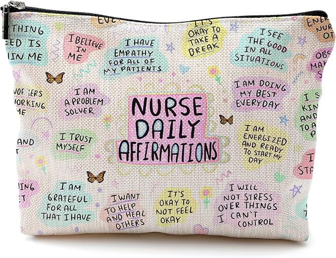 QGFM Nurse Makeup Bags,Nurse Gifts for Women,Nurse Cosmetic Bags With Zipper,Nurse Gifts for Nursing Student,Student Nurse Gifts(K style)