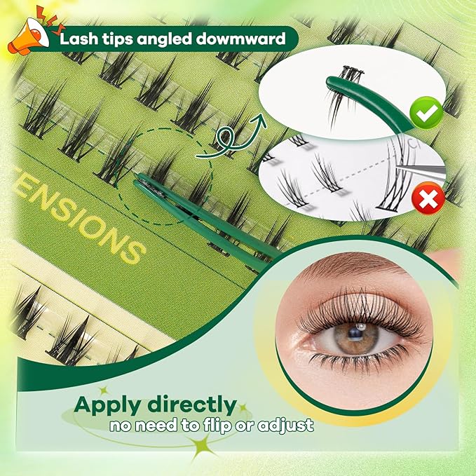 KEYYOU Bottom Lash Clusters DIY Eyelash Extensions 3 Styles Lower Lashes Wispy Bottom Individual Lashes 5-7mm Natural Thin Band Eyelash Clusters (Full)
