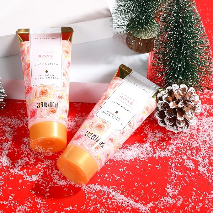 Spa Luxetique Bath Sets for Women Gift - 10pc Rose Spa Gift Set, Self Care Kit for Her Birthday, Mother's Day, Anniversary, Holiday, Valentine's Day for Women, Mother, Girlfriends, Wife