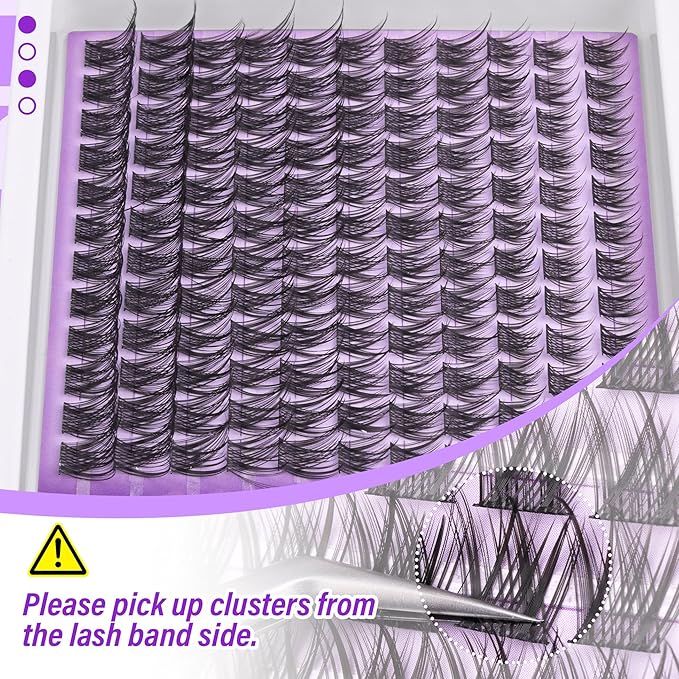 Wispy Lash Clusters Kit Natural Cluster Eyelash Extensions Kit DIY Lash Extensions Kit CC-Curly Clean Makeup 10-16MM Beginner-Friendly Lash Bond and Seal Kit 132Pcs
