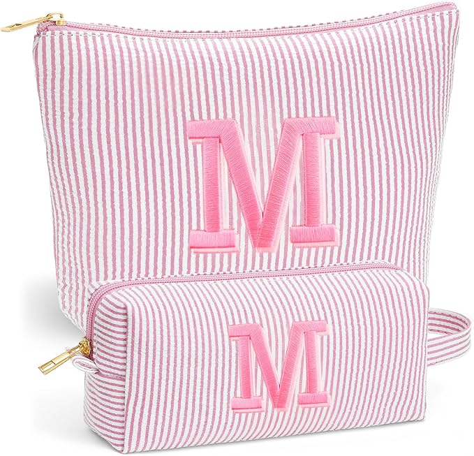 Fohufo Stocking Stuffers for Teen Girls Gifts Trendy Stuff, 2025 Christmas Gifts Cute Makeup Bag, 6-12 Year Old Girl Birthday Gift, Personalized Christmas Stocking Stuffers for Girls, Light Pink M