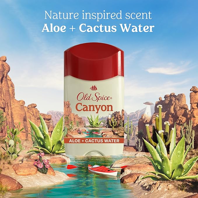 Old Spice Men's Antiperspirant & Deodorant Canyon with Aloe, 24/7 Odor Protection, 2.6oz (Pack of 3)