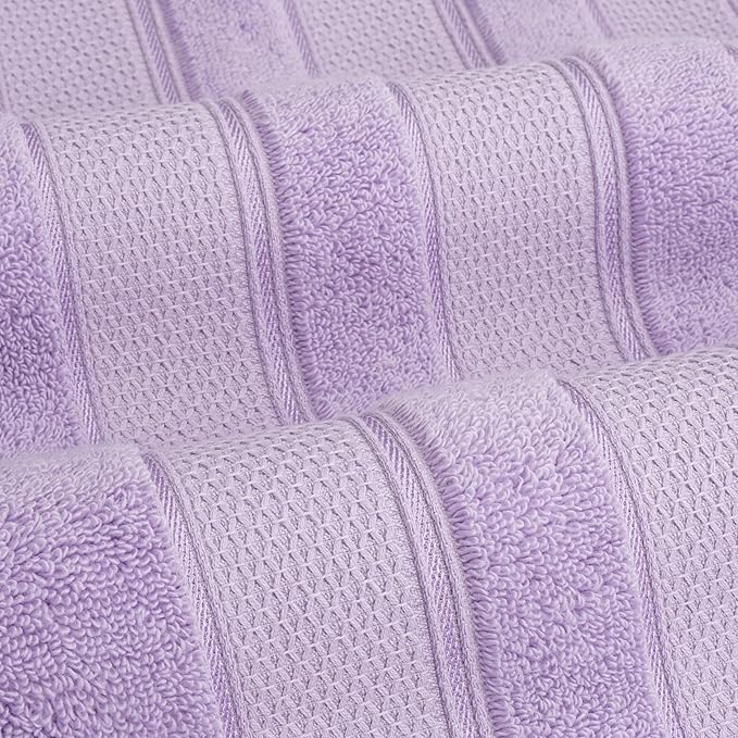 American Soft Linen Salem 100% Cotton Turkish 4 Piece Bath Towels for Bathroom, 600 GSM Soft Absorbent Quick Dry Bath Towel Set, Lilac