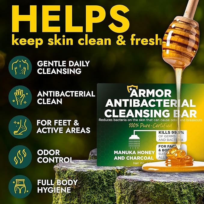 Antibacterial Soap Antibacterial Hand Soap for All Skin Types | Kills 99.9% of Germs & Bacteria | Helps with Jock Itch, Athlete’s Foot, Ringworm, Itchy Skin & Odor Soap with Case Pack of 2