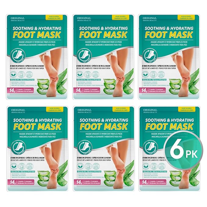 Innerest - ODB 6 Pairs Aloe Moisturizing Foot Mask Foot care Callus Remover Foot Bath Pedicure Supplies