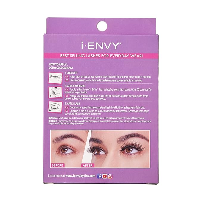 i-ENVY 5 Pairs So Wispy False Lashes, Premium Quality 100% Human Hair, Fluffy Feathered Eyelashes With Volume & Curl, Natural Look, Lightweight, Comfortable, Reusable for Everyday Wear