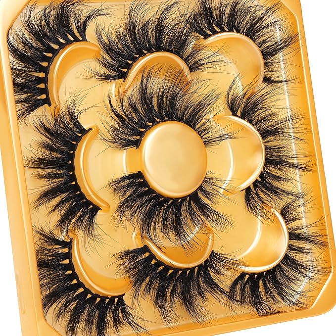 Lashes Mink False Eyelashes Fluffy Wispy Eye Lashes 20MM Long Thick Dramatic Volume Fake Lashes by Focipeysa