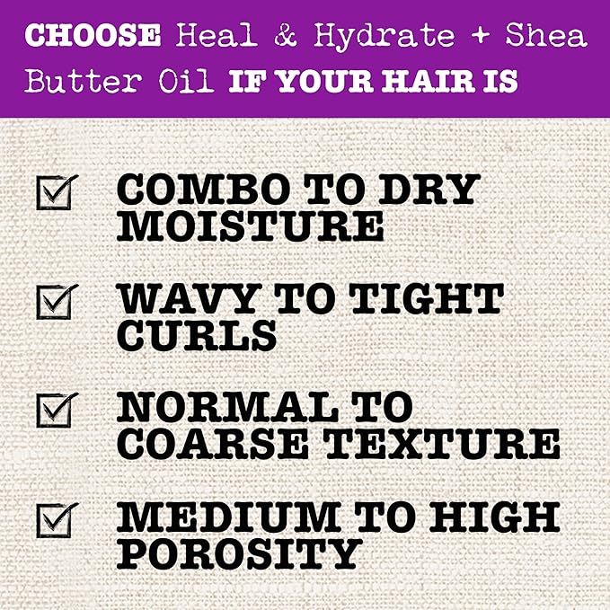 Maui Moisture Heal & Hydrate + Shea Butter Shampoo & Conditioner Bundle, Hair Care Set with Shea Butter & Aloe Vera for Dry, Damaged Waves & Curls, Silicone-Free, Two Pack, 2 x 13 fl. oz